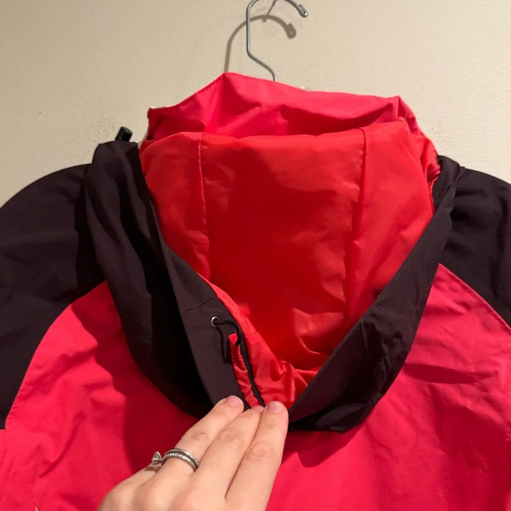 The North Face‎ Pink and Black Ski Jacket with High Collar Small